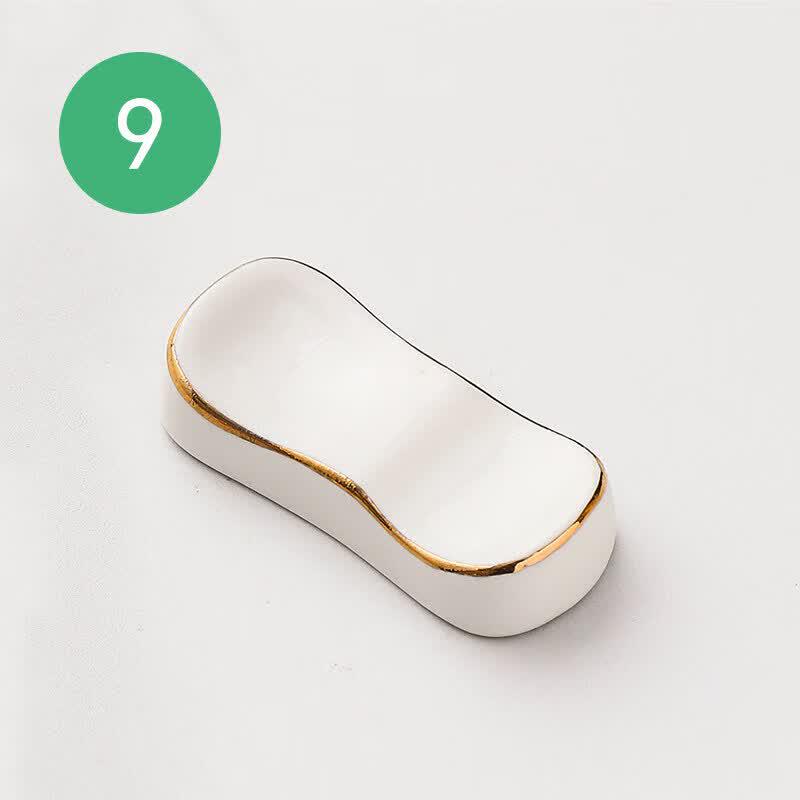 Multi-Purpose White Ceramic Chopstick & Spoon Rest