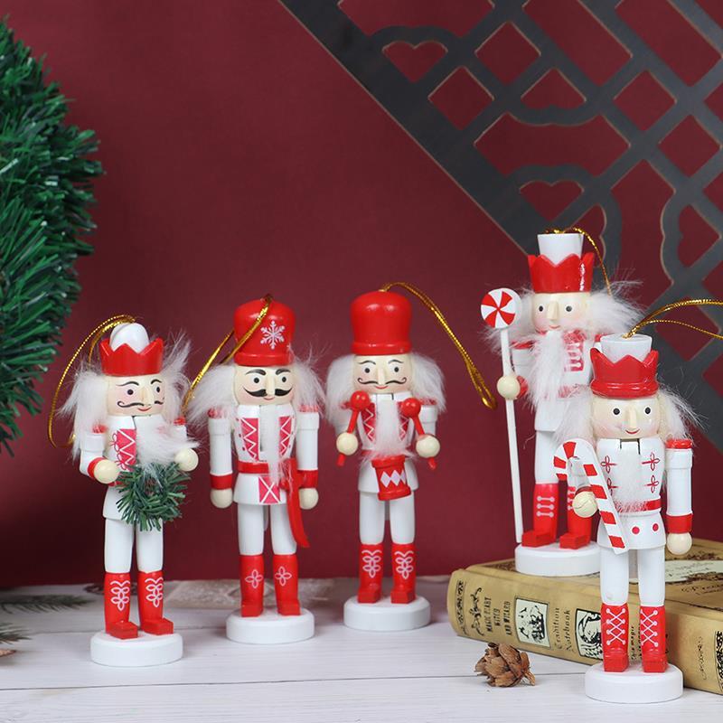 10.5/12/12.3/12.5cm Wooden Nutcracker Solider Figure Puppet Doll Handcraft For Children Gifts Christmas Home Office Decor