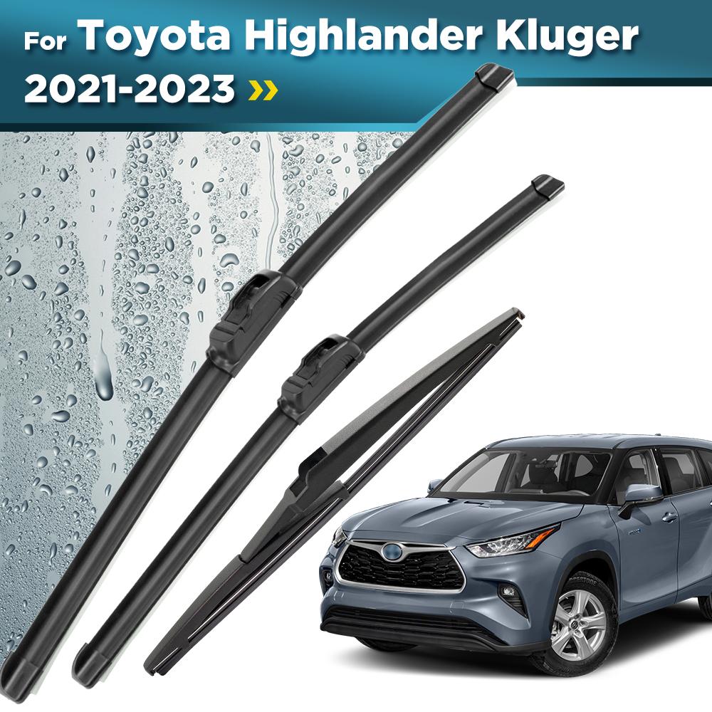 For Toyota Highlander Kluger XU70 2021-2023 2022 Wiper Front & Rear Wiper Blades Windshield Windscreen Window Brushes 26"+18"+12