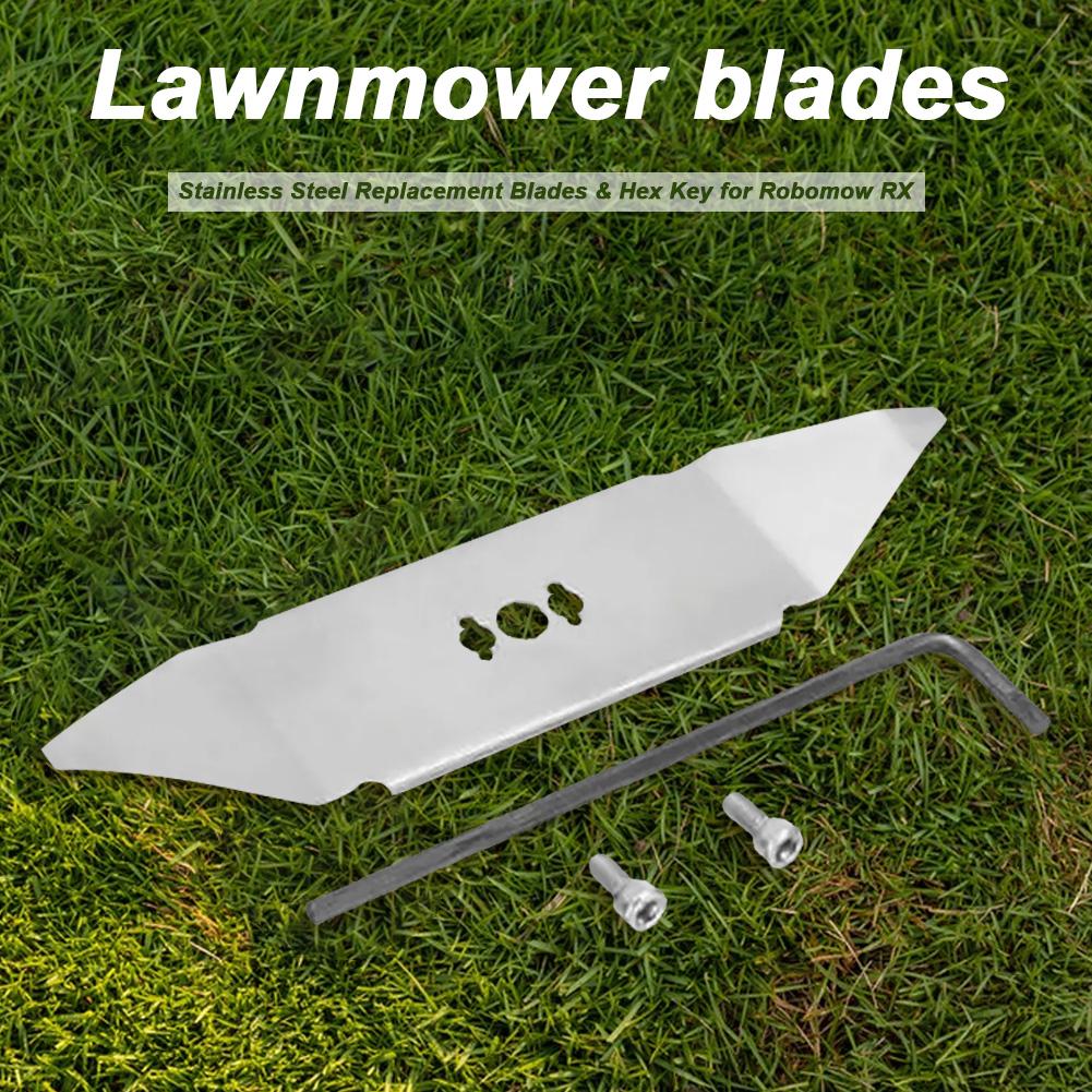 Stainless Steel Replacement Knife Blades with Hex Wrench Garden Lawn Mower Accessories for Robomow RX Professional