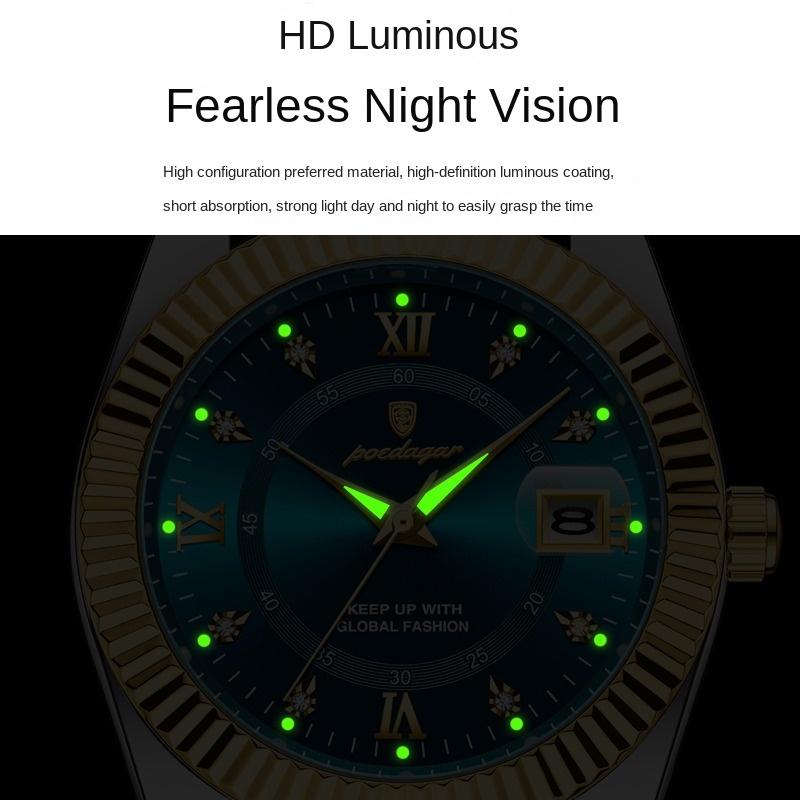 Top Brand Luxury Men's Watch New Business Quartz Waterproof Luminous Calendar Diamond Watch