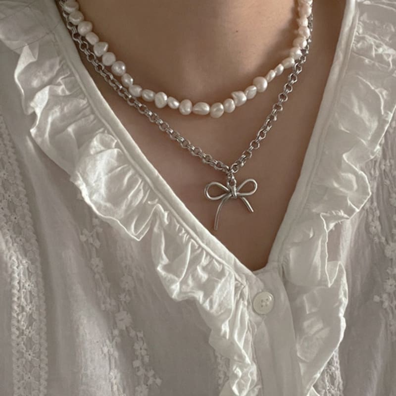 OUI SAY YES! Ribbon Pendant Necklace_NC296