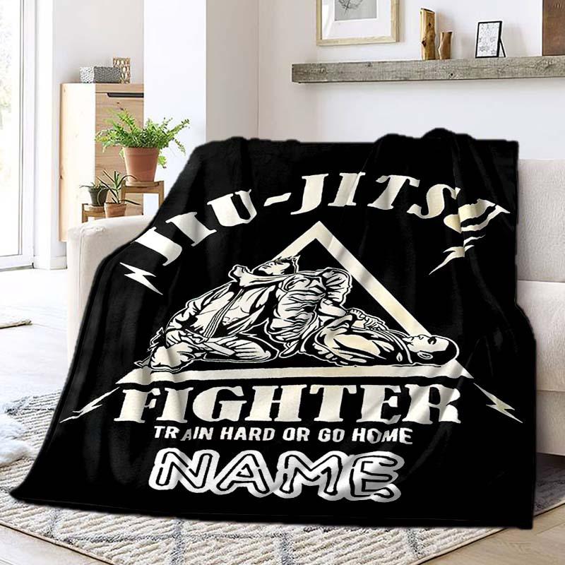 Judo Sparring Customize Your Name Blanket Warm Comfortable Soft Blanket For Chair Office Sofa Bed Sofa Office Camping Suitable For Gifting Relatives