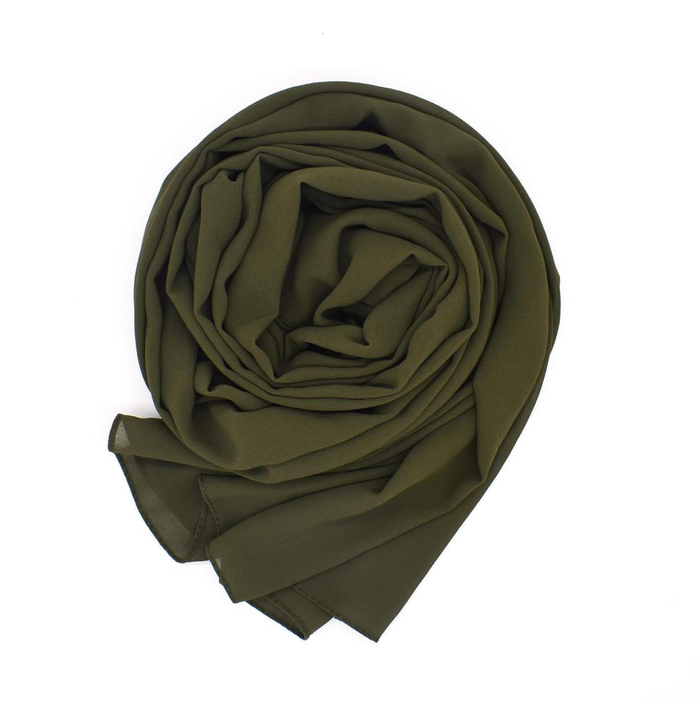 Silk Chiffon Hijab: Encrypted Pearl Design for Women
