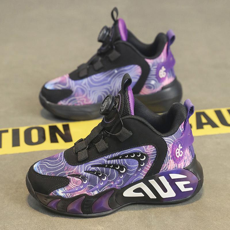 

Boys shoes spring 2025 new children s rotating button sports shoes medium and older children s red boys basketball shoes 41