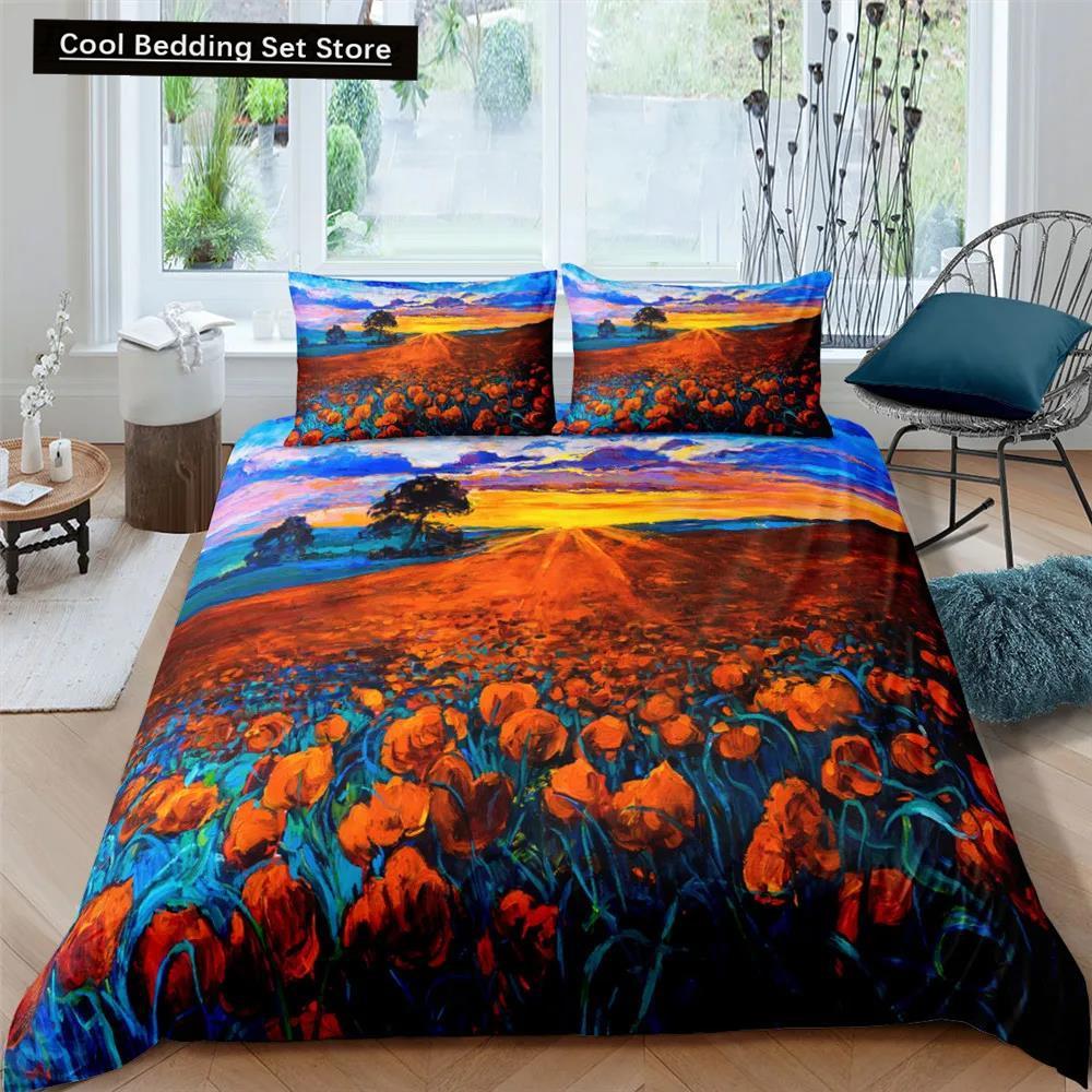 

Картина маслом Пейзаж King Queen Пододеяльник Природный пейзаж Комплект постельного белья Подросток Взрослый Цветочный Океан Здание Полиэстер Одеяло Покрывало EU single(135x200cm)