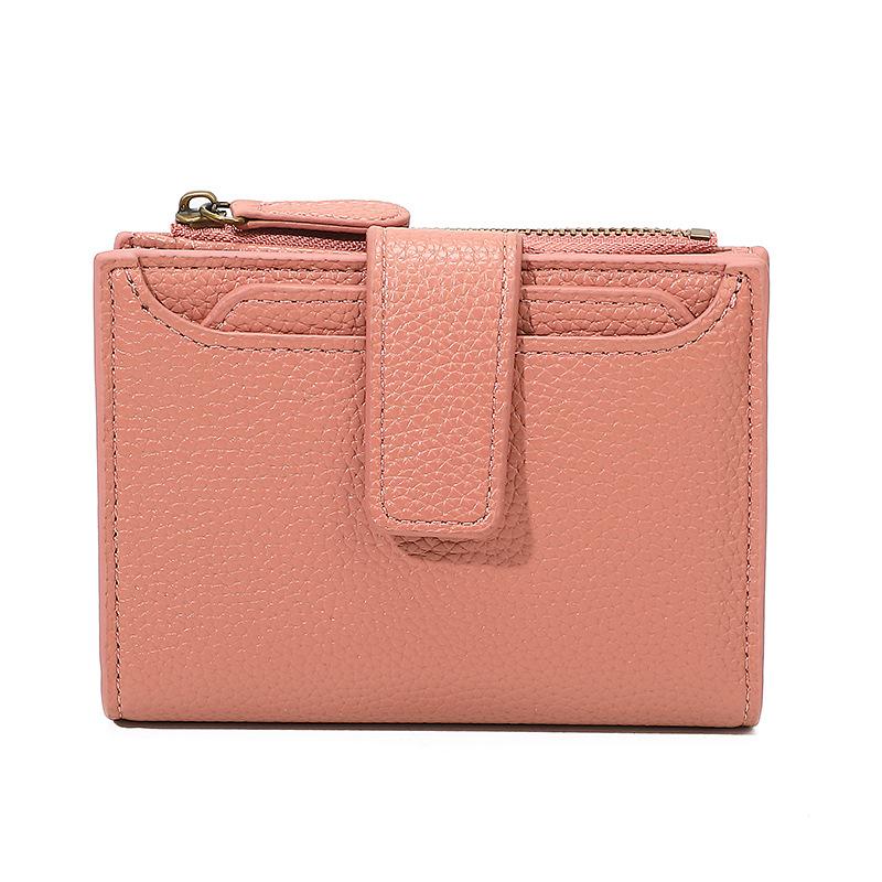 Hot-selling leather zipper change bag card bag integrated, simple anti-theft brush new women's wallet