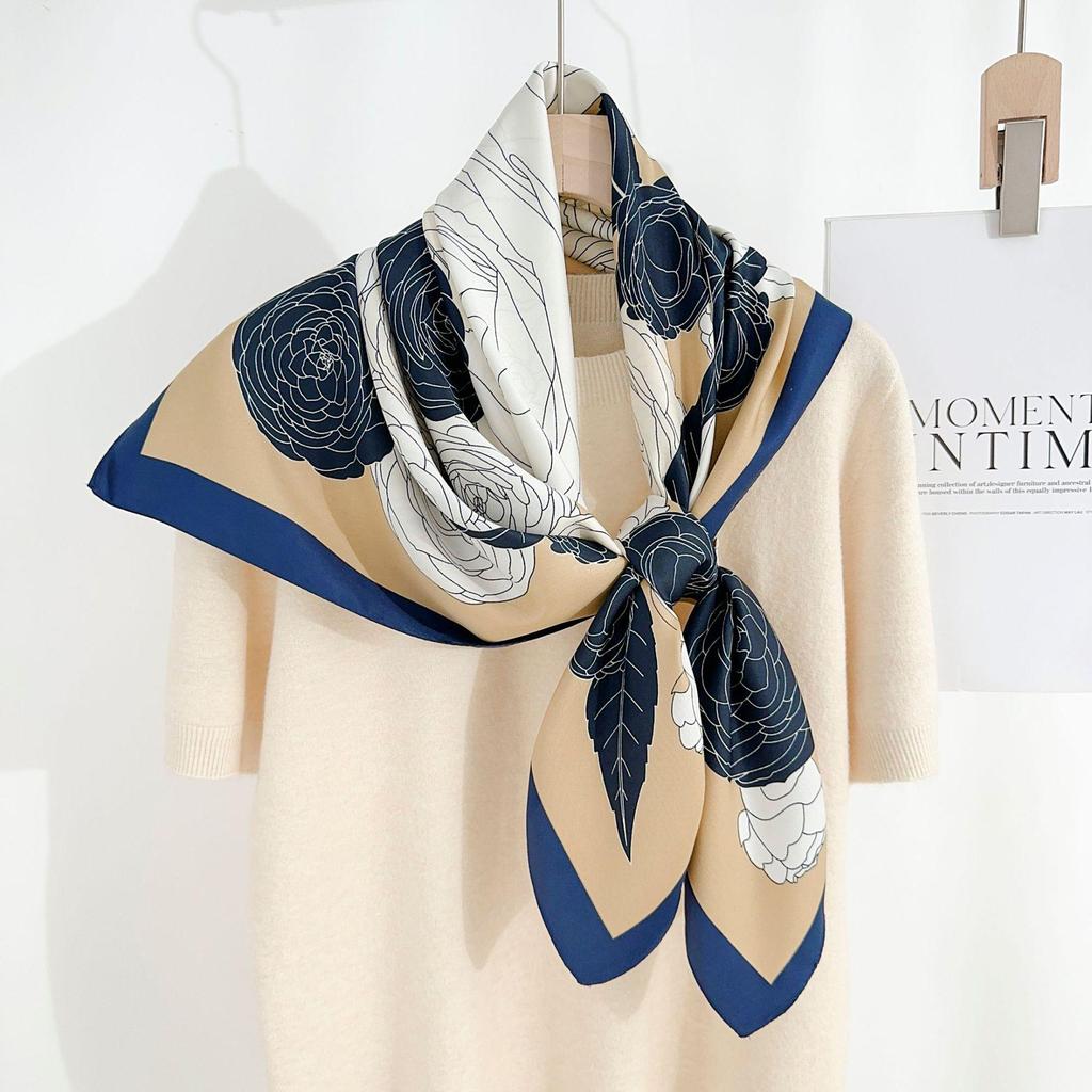 90×90 Großer Hochwertiger Schwarz-Weiß Gestreifter Schal: Professionelle Halsbekleidung, Stirnband & Sonnenschutz-Kopftuch