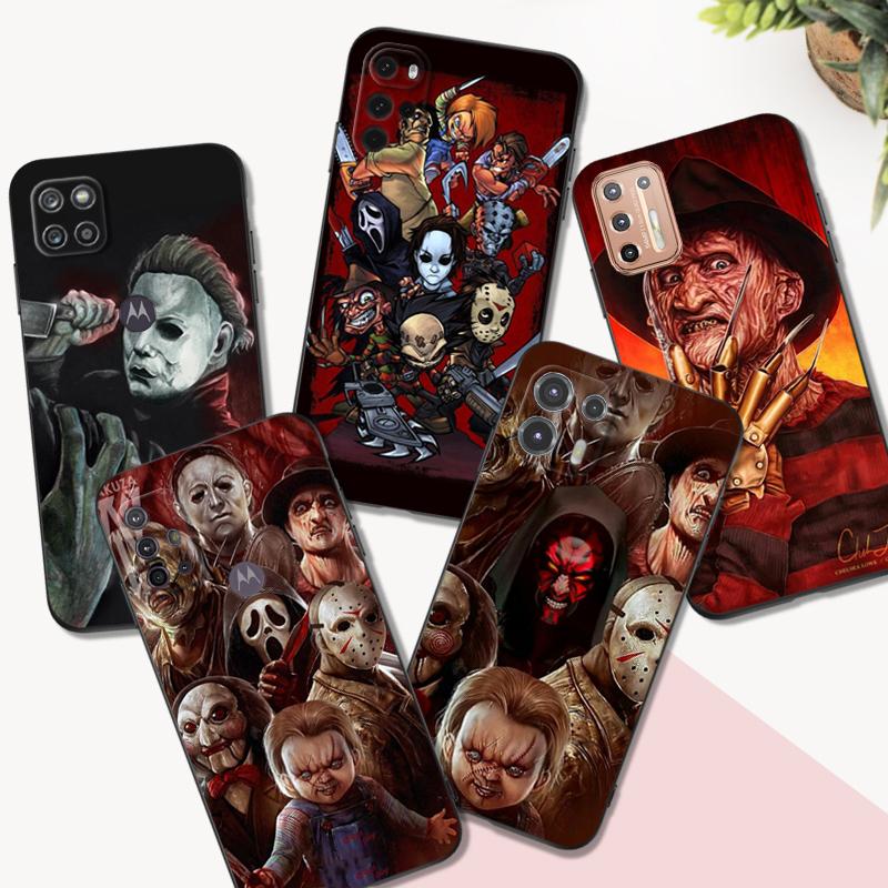 

Black Tpu Case For Motorola Moto G31 G40 Fusion G41 G50 G51 edge30 G10 G20 G30 G100 5G G22 Horror Movie