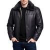 Men's Winter Solid Color Plus Velvet Leather Jacket Men's Casual Jacket