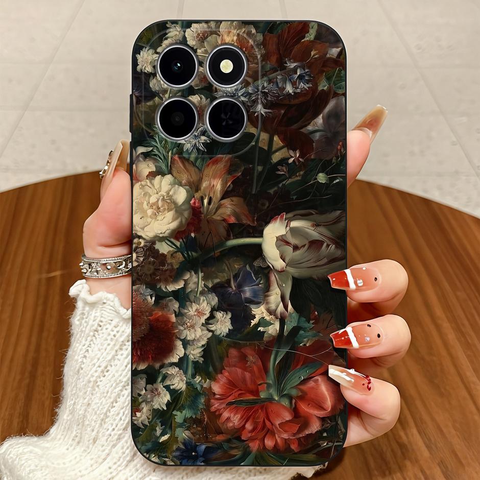 For Honor X6C X6B X6D X7D X7C Case Brilliant Flower Vintage Dyeing Anti-drop Simplicity Matte Shell For HonorX6C honorx7d Bumper