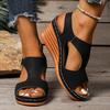 Fashion Plus Size Fashion Wedge Sandals for Women Summer 2025 Casual Non Slip Beach Shoes Woman Peep Toe Platform Roman Sandalias Mujer