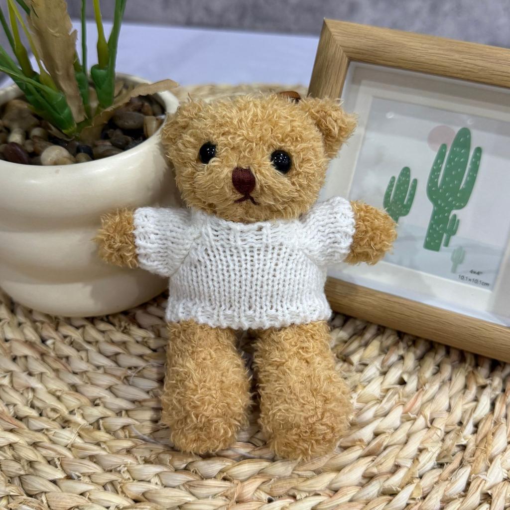 Clothes Teddy Bear Doll Pendant Keychain Plush Toy Pendant Gift Printed Bear Doll