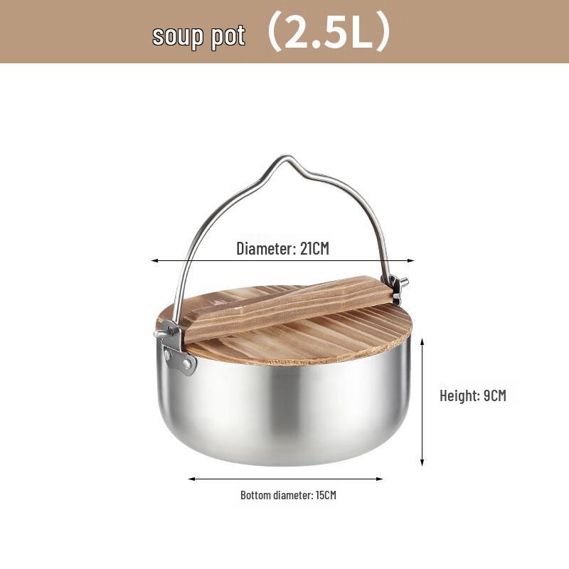 Portable 304 Stainless Steel Outdoor Camping Cookware