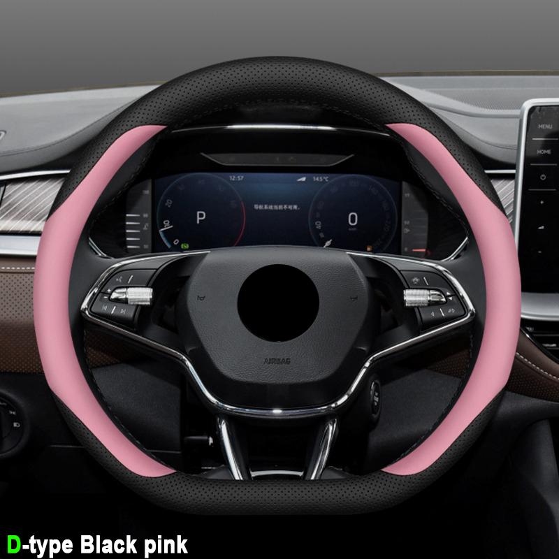 High Quality Leather Car Steering Wheel Cover Wrap for Skoda Octavia Rapid Superb Fabia Kodiaq Kamiq Anti-Slip Auto Accessories