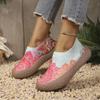 Mandala Floral Print Women Slip On Sneakers 4cm Thick Platform Sole Breathable Knit Non Slip Casual Walking Lazy Shoes