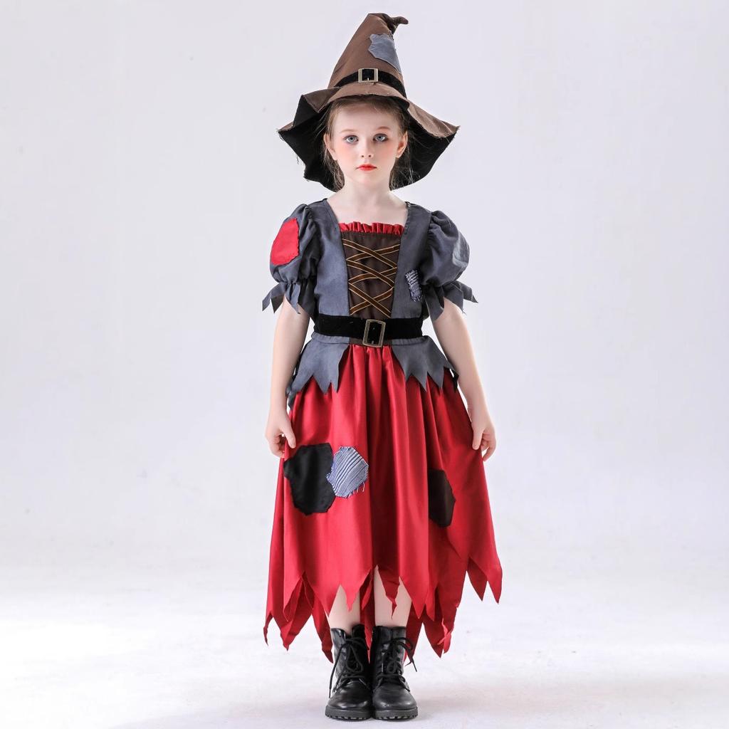 Halloween Costumes Children's Witch Skirts, Scary Vampire Witch Masquerade Dress Up