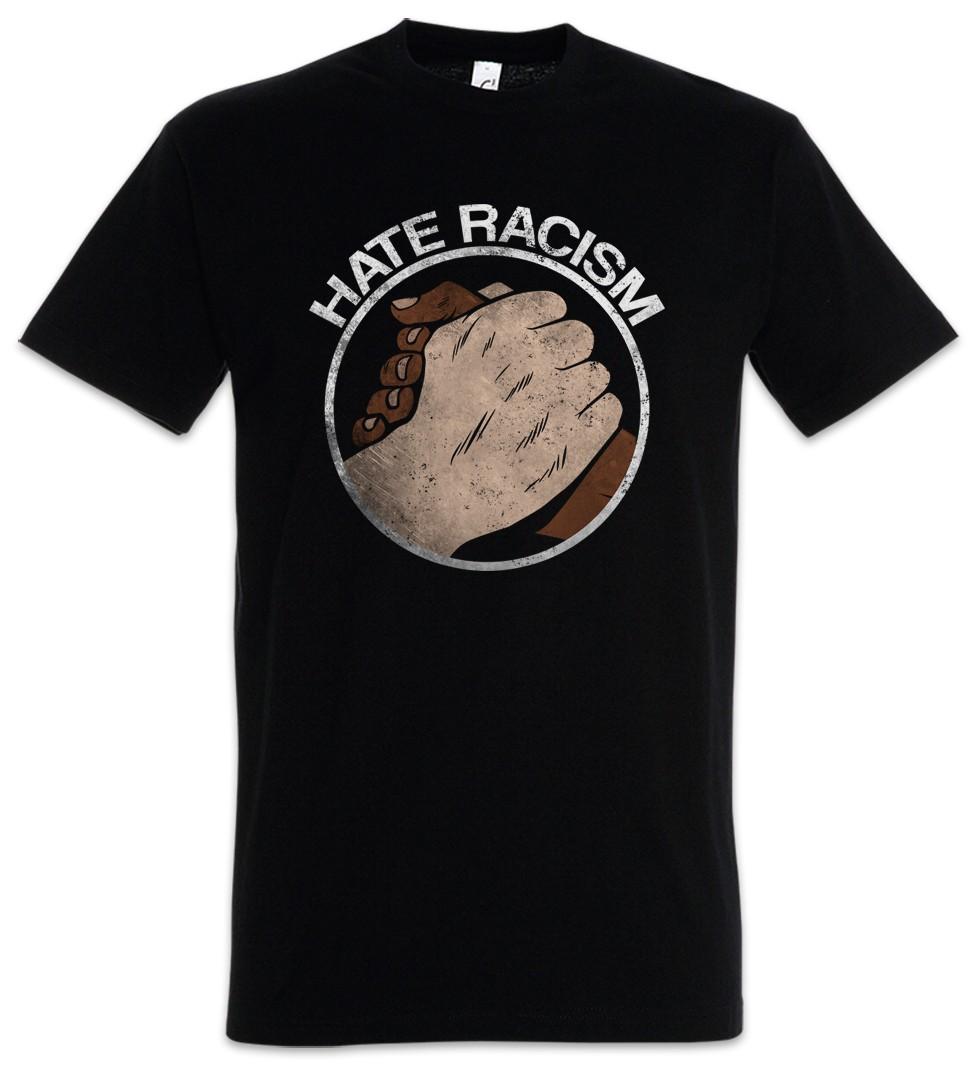 Hate Racism Men s T-Shirt Mens Womens Tees Top Ebony Love Black Fist Fists Against No Borders No XL