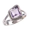 Natural Pink Amethyst Gemstone 925 Solid Sterling Silver Jewelry Ring S.8.5 Y6v71