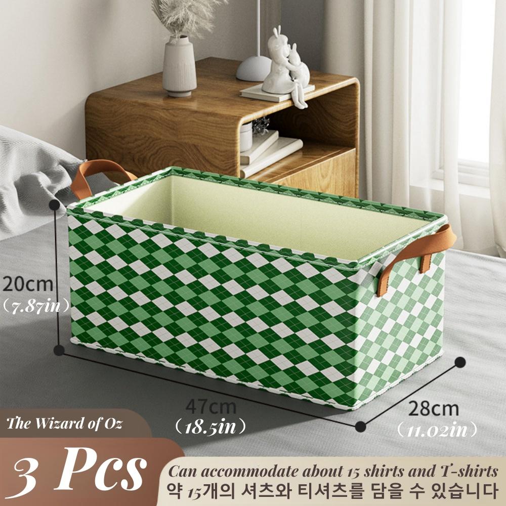 Folding Storage Boxes Clothes Folding Box Cube Canvas Storage Basket Shelf Pants Drawer Bed With Handles For Home Office