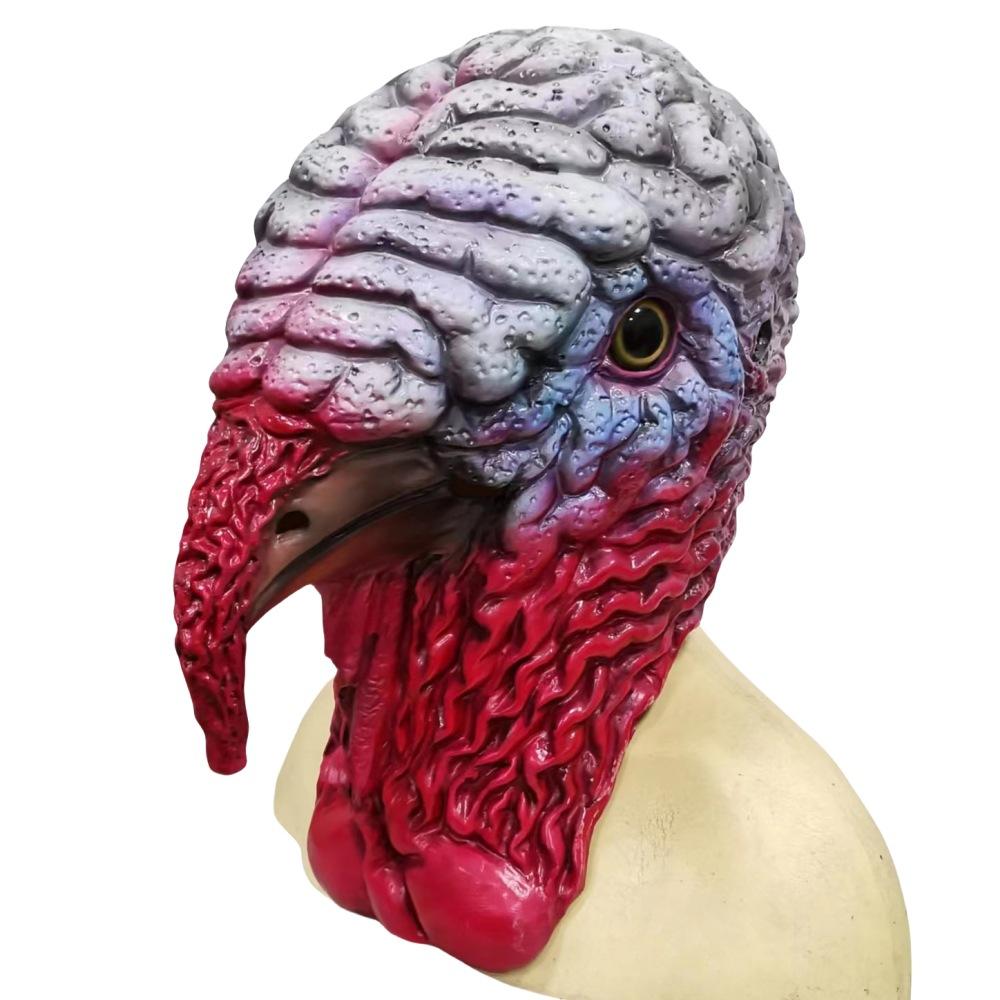 Turkey mask Halloween funny headgear party costume full-face latex prop horror funny animal mask Turkey