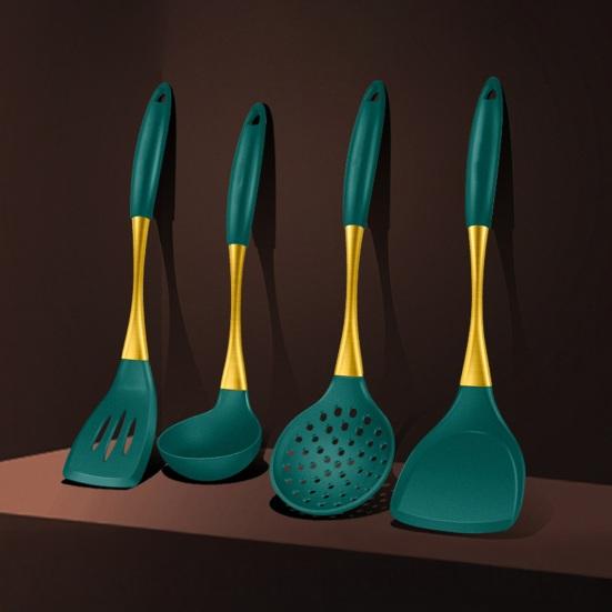 Silicone Kitchen Utensil Non-Stick Heat-Resistant Spatula Ladle for Cooking Baking Food-Grade Dishwasher Safe Cooking Tool with Hanging Hole