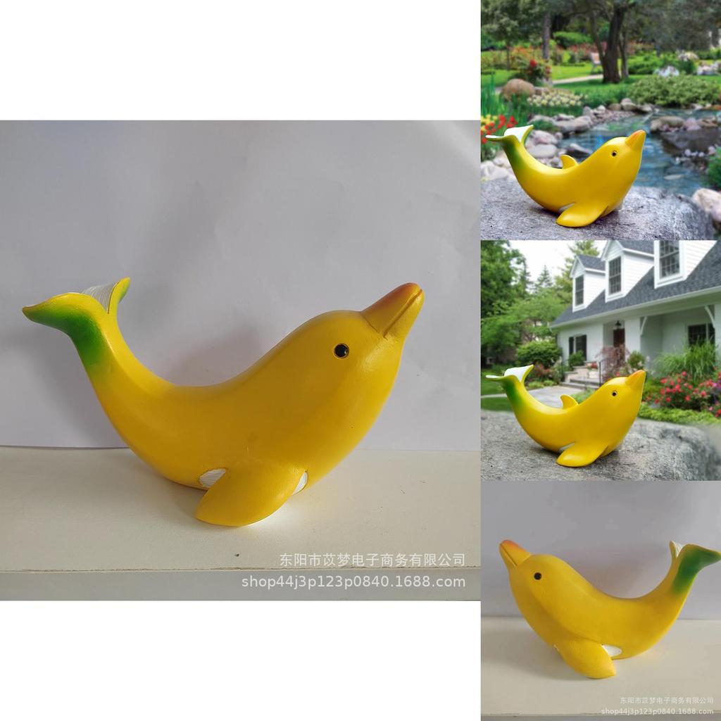Creative Banana Dolphin Resin Sculpture Decorative Home Garden Accent Piece For Modern Minimalist Decor