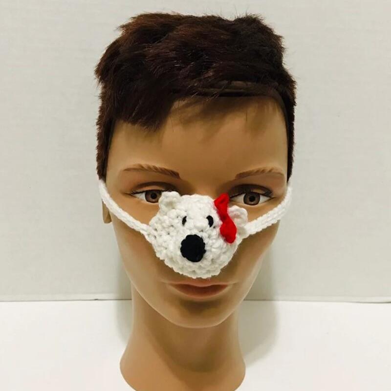 Hand-knitted Halloween funny colorful line mask and hat