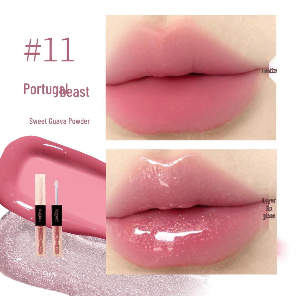 Haggard Black Ash Dual-Ended Lip Glaze & Matte Lipstick Combo - Versatile Nude Lip Gloss & Matte Finish