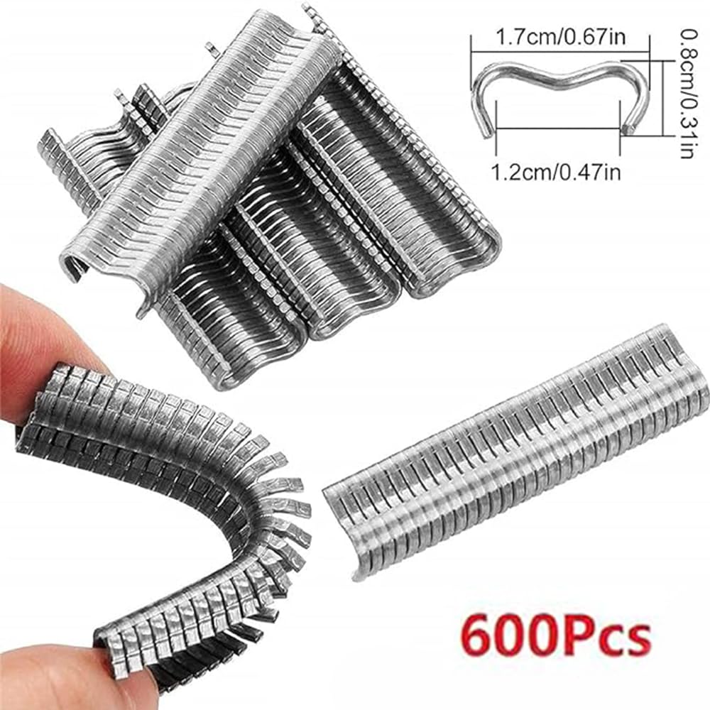 Staple Stapler with 600 Replacement Cage Installation Staple and Ring Pliers for Fixing Chicken Leather and DIY Woodworking Multi-functional Gun/Hand