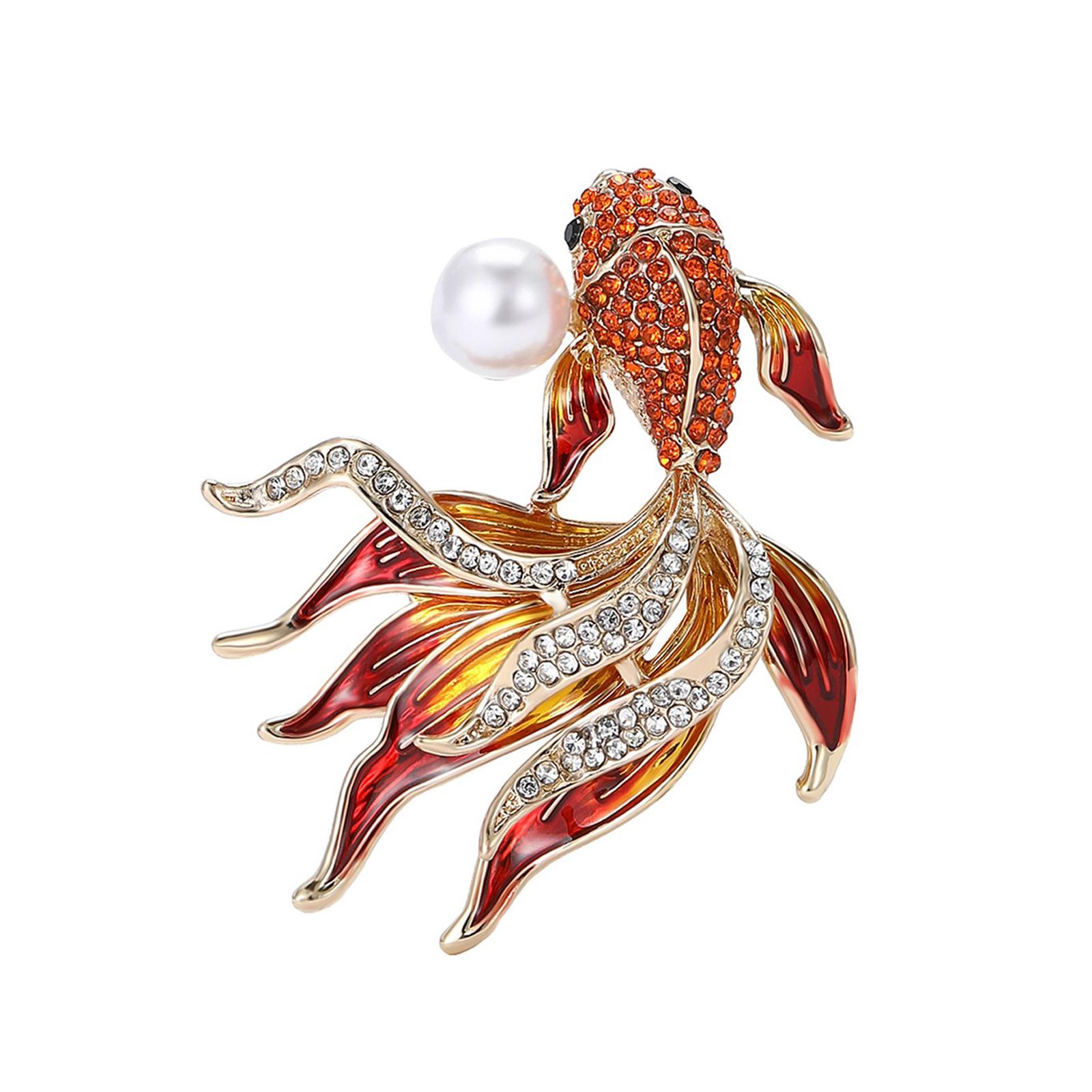 

Многофункциональная забавная изысканная брошь в виде золотой рыбки, элегантный дизайн, портативный модный аксессуар для повседневных нарядов артистов оранжевый