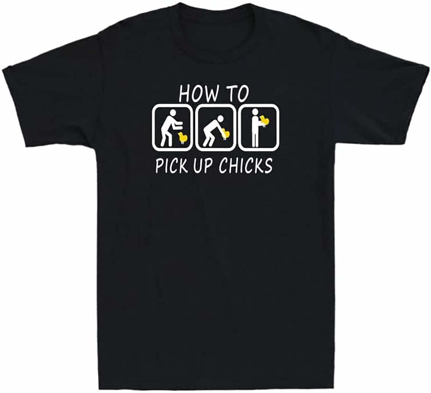 How to Pick up Chicks Men s T Shirt Funny Gift Joke Short Sleeve Tee New XL чёрный