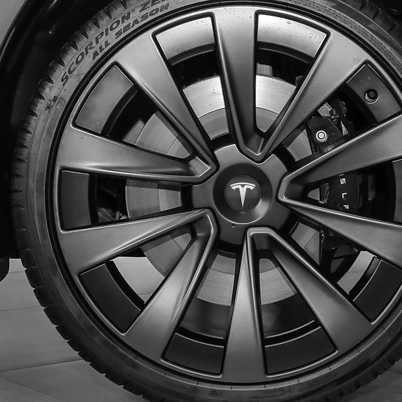 4pcs for Tesla Model 3 Model Y Badge Covers Hub Caps 4pcs 56mm Hub Center Caps for Tesla Model Y X S 2023 Auto Accessories Style