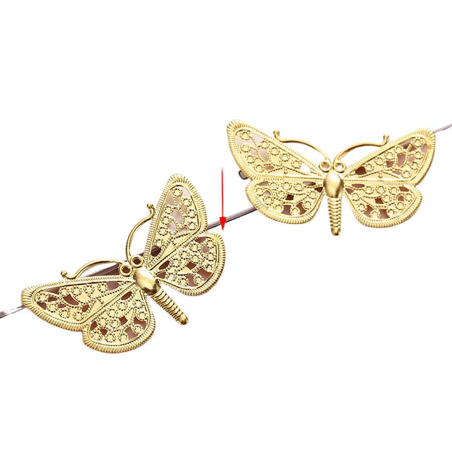 Handmade Metal Hollow Iron Flower and Dragon Phoenix Butterfly Hair Accessory Components