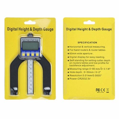 HENPS Digital Depth Gauge, Depth/Height Measurement Tool, 0-80mm (Batteries Sold Separately), LCD Digital Depth/Height Gauge, Precision Electronic Dig