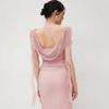 Women's Clothing Summer High-end Mesh Exquisite Dress, Swinging Collar Backless Streamer Design, Slim and Thin Temperament Long Dress