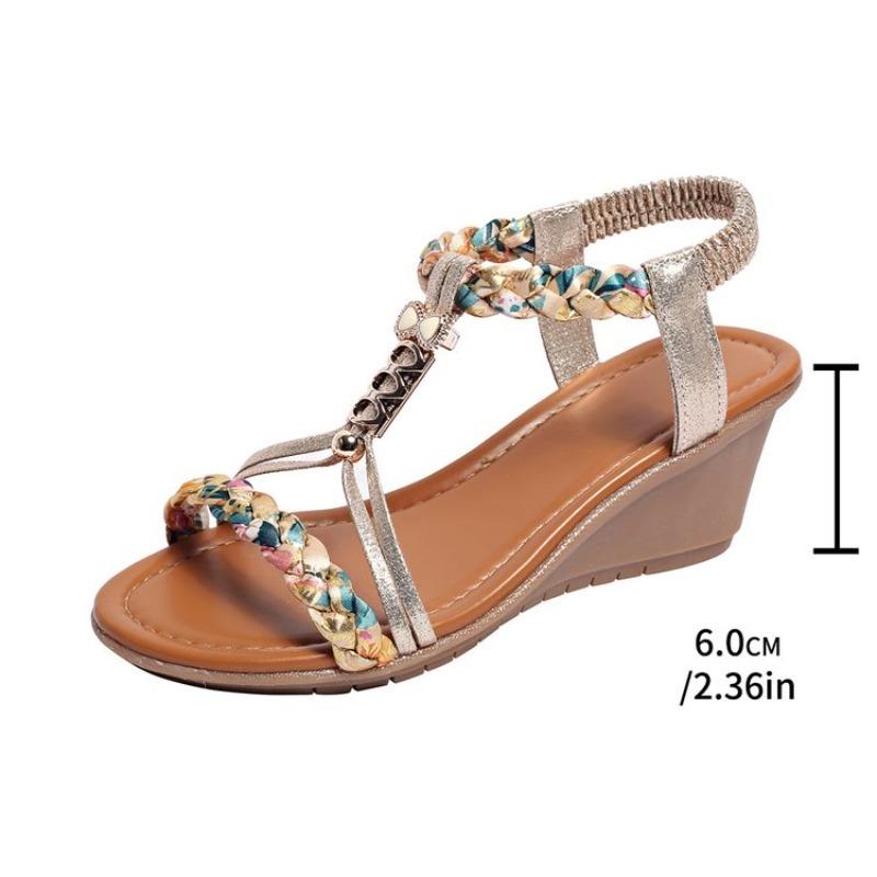 Fashion Women Sandals Summer New Fashion Comfortable Weave Slippers Beach Bohemian Slides Ladies Flats Sandals Rome Shoes Plus Size 43