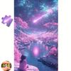 500-1000pcs/Puzzle Game - Enhancing Endurance And Logical Thinking - Exquisite Puzzle - (Stargazing Cliff Reflecting Starry River Purple Forest Valley