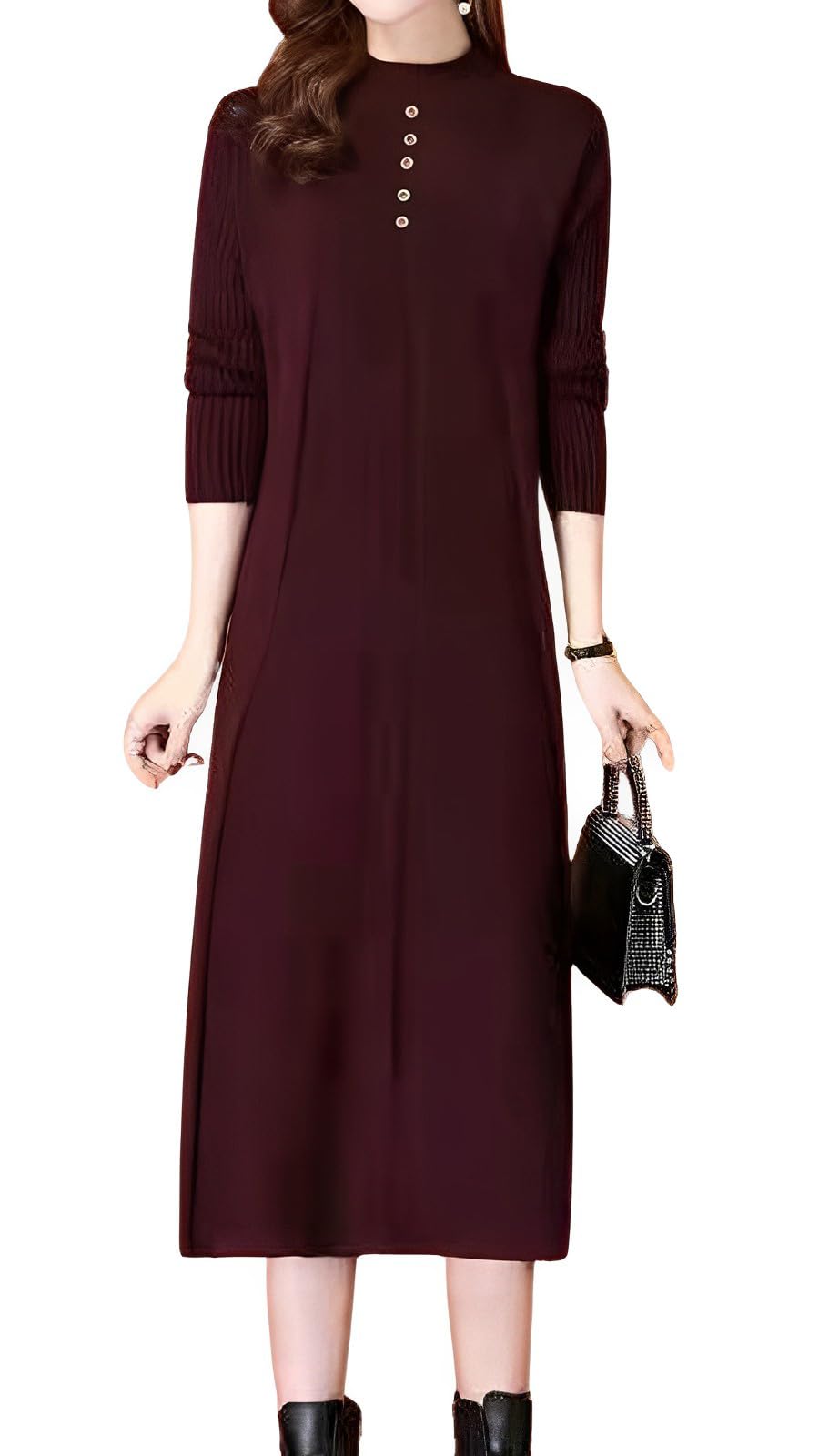 

Второй корень Вязаный Пуговица Длинный Облегающий Пуговица Длинный Однотонный Высокий Платье, Дизайн, Водолазка, Рукава, Посадка, Осень/Зима, Женский, Дизайн, Рукава,