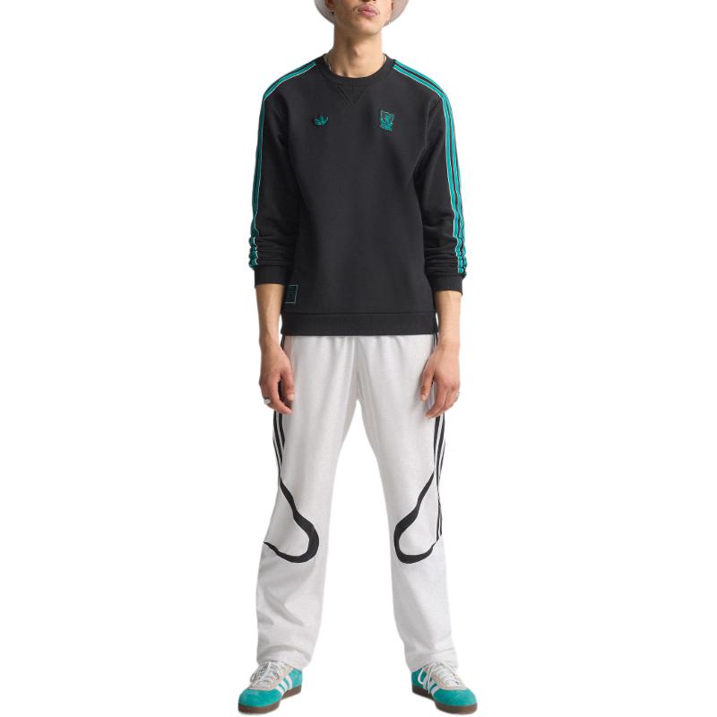 Adidas Originals X Liverpool FC Collaboration FW25 Terrace Icons Crew Neck Pullover Sports Long Sleeve Sweatshirt Men Sweatshirt JW5472