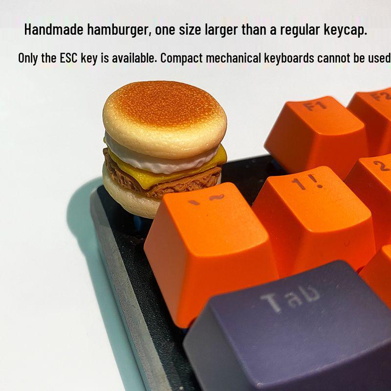 Handmade Creative Cross Cake Mechanical Keyboard Keycaps - Super Cute Hamburger Design
