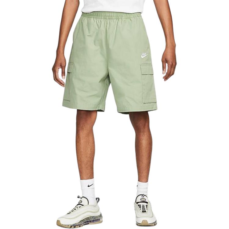 Nike Embroidered Logo Elastic Waist Shorts Men Bottoms Green FB1246-386