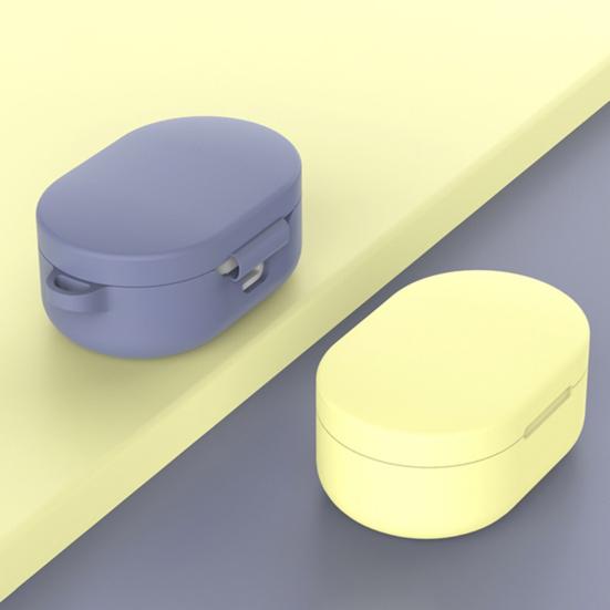 Wireless Bluetooth-compatible Earphone Anti-fall Protective Silicone Case Storage Cover with Carabiner for Redmi AirDots 3