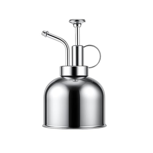 IMEEA Gardening Mist Sprayer, 300ml, SUS304 Stainless Steel Watering Can with Alloy Pump, for Gardening, Misting, Cleaning, Watering, and Houseplants,