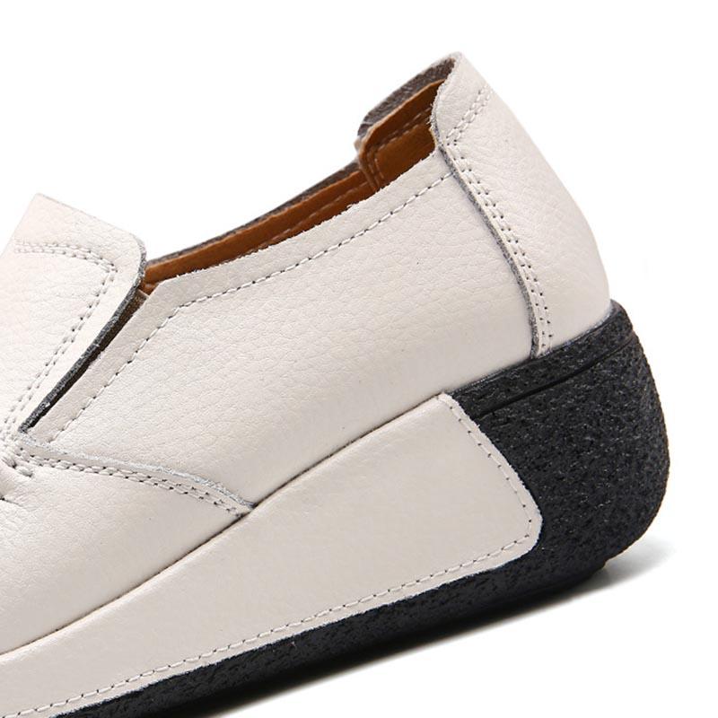 Letnie puste damskie skórzane oddychające buty typu swing Platformowe buty robocze pielęgniarki