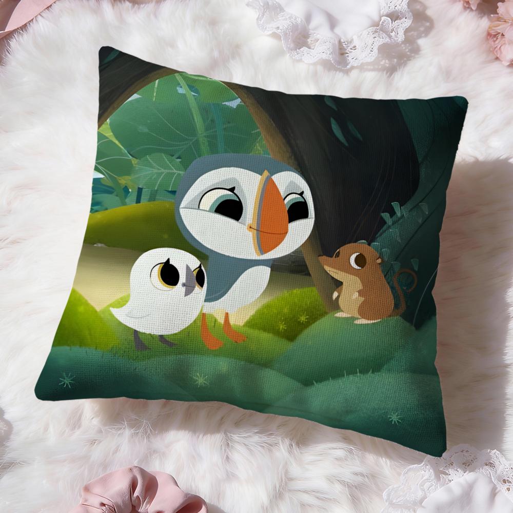 

cute anime p-Puffin Rock Cushion Cover Premium Comfort Reversible Pillow Cove -Two in One Design for Any Room & Car Interior 30cmx30cm