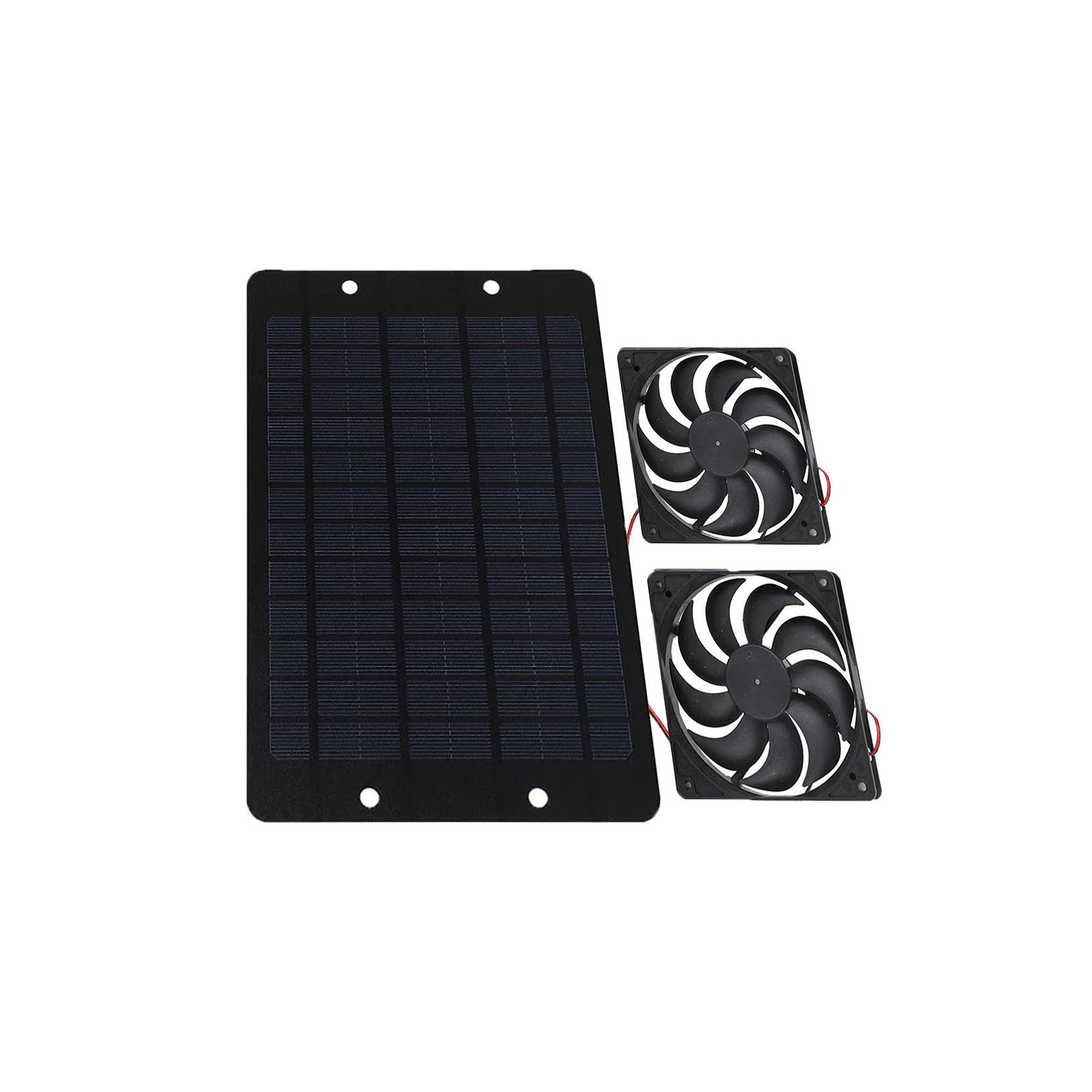 

10 Вт 12 В Солнечный Двойной Вентилятор Вытяжной Вентилятор для Домашних Животных с Защитной Сеткой - Портативный Электрический Вентилятор