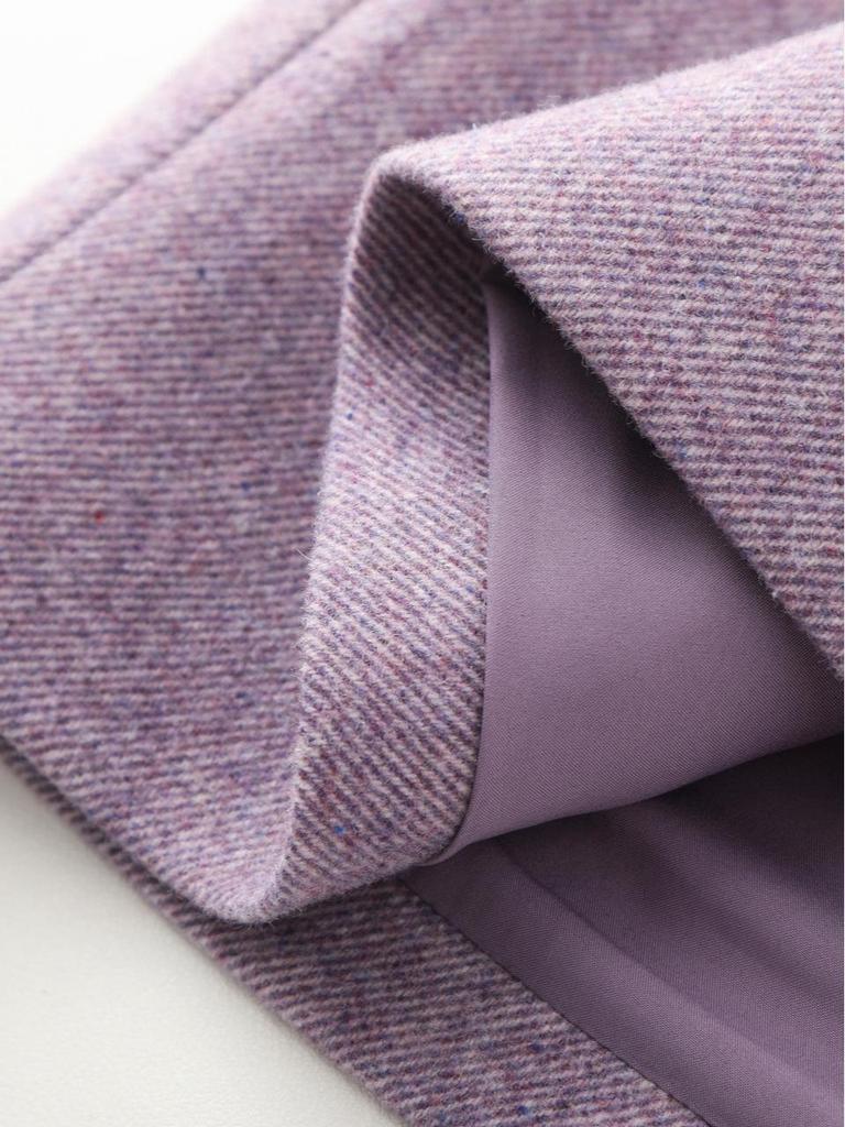 Fioletowa spódnica damska o kroju A - Wysoki stan, Średniej długości, Dopasowana w biodrach, Luźna, Modna na wiosnę/jesień 2026.