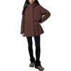 SAUCONY Solid Color Long Hooded Down Jacket Women Outerwear Chestnut-Brown SC1240166A-CO56
