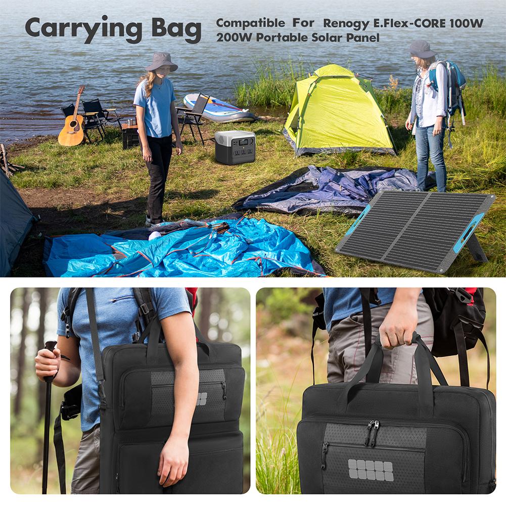 Solar Panel Storage Bags with Shoulder Straps Padded Travel Solar Panel Organizer Multi-Pocket Portable Protection Shoulder Bag